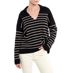 La Ligne Collared Striped Sailor Sweater